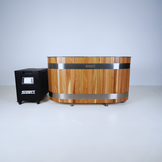 SWELL ARCTIC U – HOT & COLD PLUNGE TUB WITH CHILLER – PREMIUM CEDAR ICE BATH FOR ONE