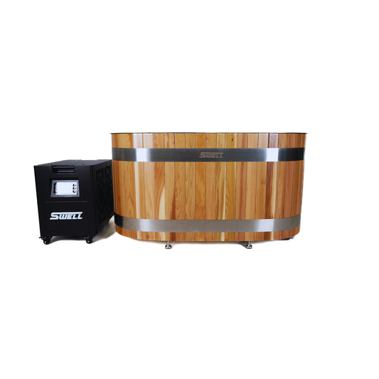 SWELL ARCTIC U – HOT & COLD PLUNGE TUB WITH CHILLER – PREMIUM CEDAR ICE BATH FOR ONE