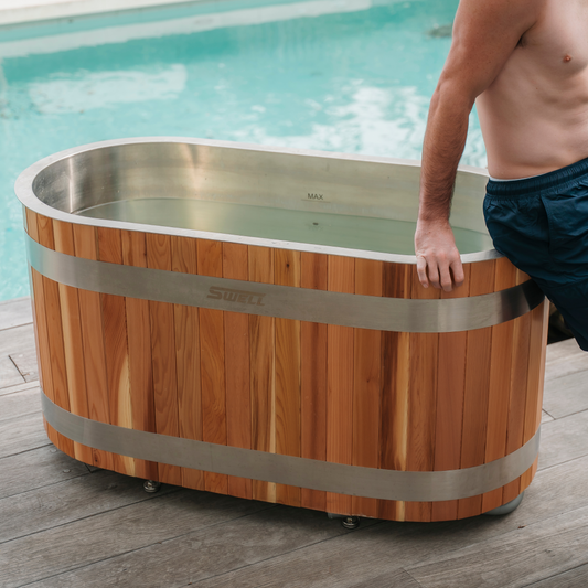 SWELL ARCTIC U – HOT & COLD PLUNGE TUB WITH CHILLER – PREMIUM CEDAR ICE BATH FOR ONE