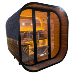 SWELL CUBE 6 – MODERN SQUARE SAUNA IN BLACK SPRUCE