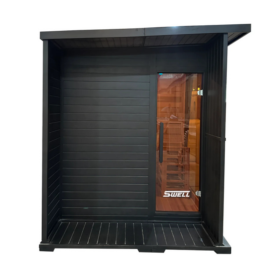SWELL OBSIDIAN 6 - BLACK SQUARE OUTDOOR TRADITIONAL SAUNA